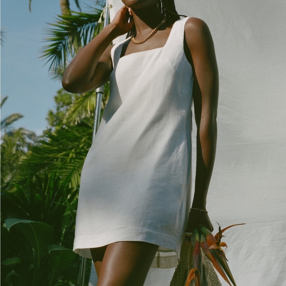 Abercrombie Linen Blend Wide Strap Mini Dress